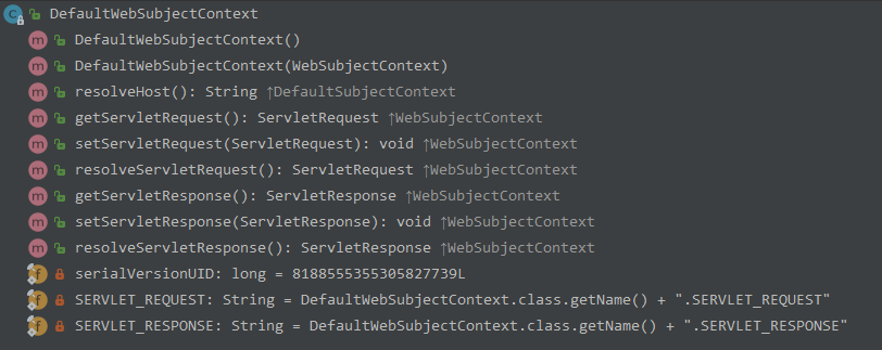 DefaultWebSubjectContext属性方法
