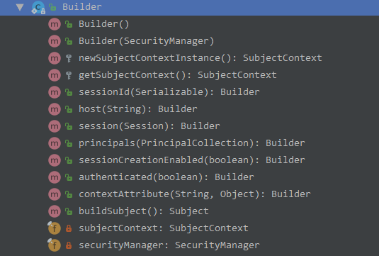 Subject内部类Builder的方法属性