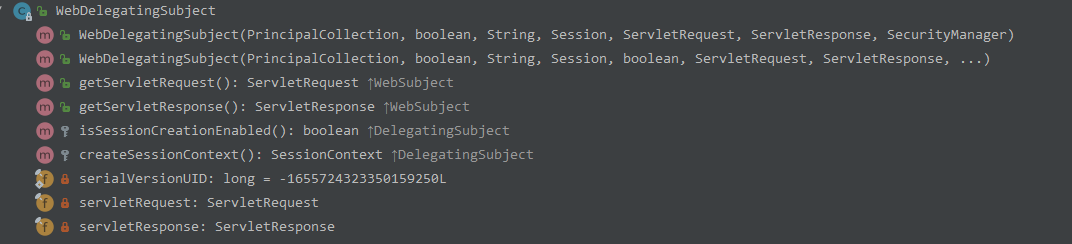 WebDelegatingSubject方法属性